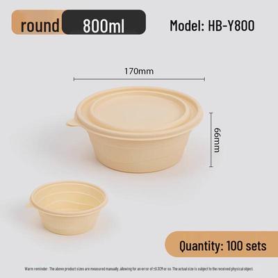 Eco-Friendly Round Disposable Meal Boxes with Lids