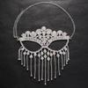 Indian Tassels Veil Mask for Face Women Rhinestones Face Mask Masquerade Dance