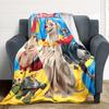 1pc DC League of Super Pets Flannel Throw Blanket Lightweight Soft Warm All Season Blanket for Sofa, Bed, Travel,L1028020