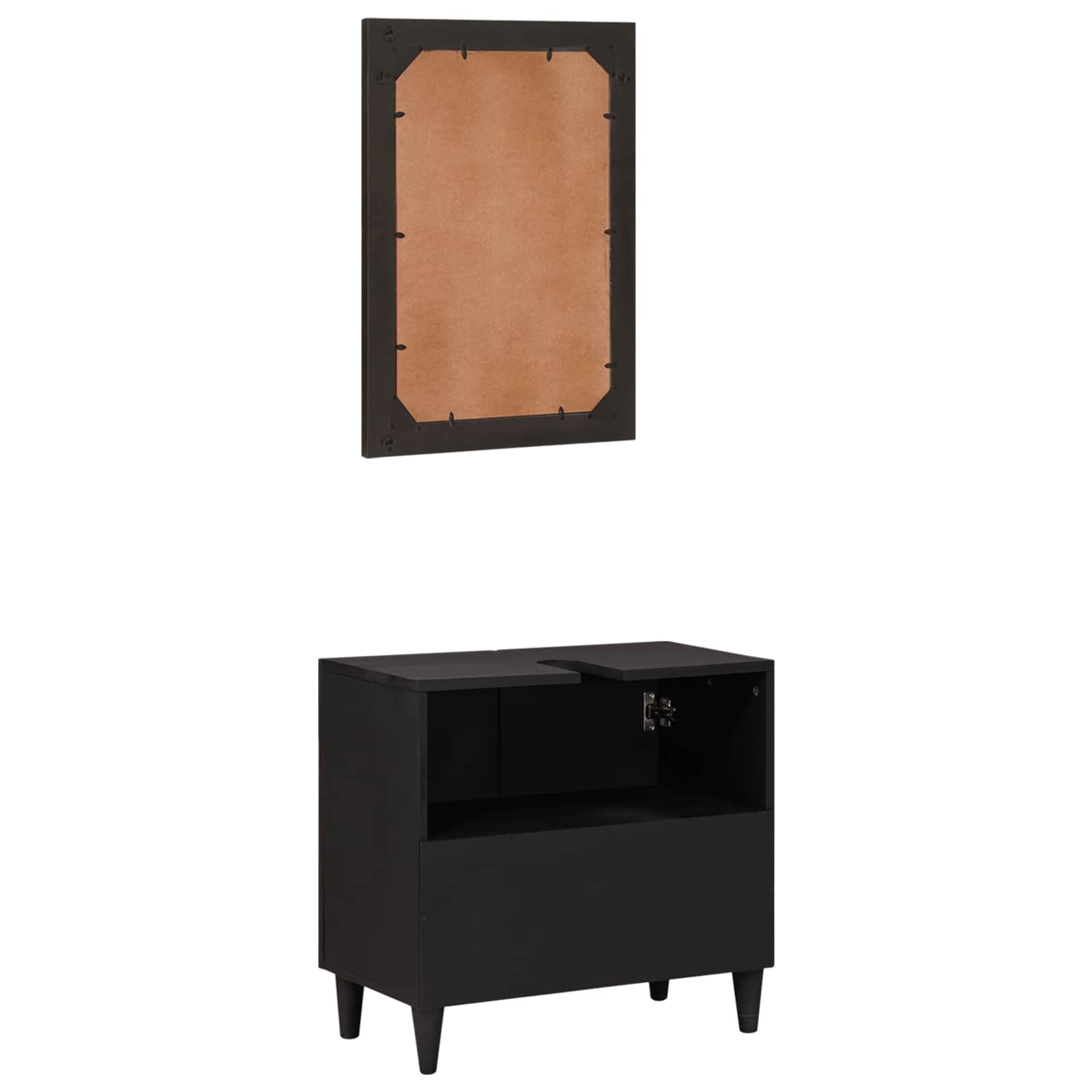 vidaXL Wall Mounted Bathroom Cabinet Set 2 pcs Solid Mango Wood