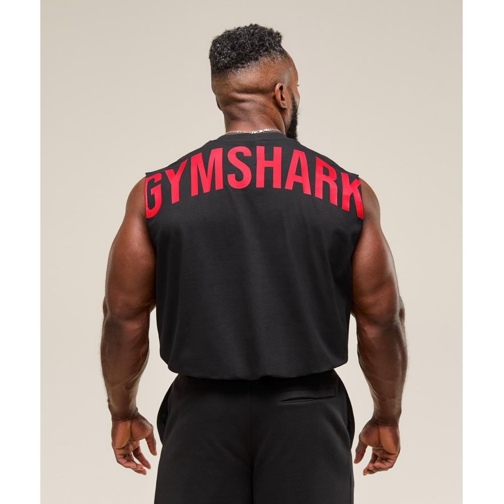 Gymshark Power Cut Off Tank Black Conditioning Red A2c9m Bc1d