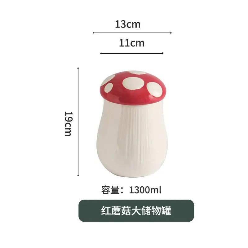 Red Mushroom Western Pasta Plate Ceramic Coffee Cup with Lid Fine Dessert Salad Bowl Kitchen Ceramic Stew Cup Mushroom Garnish