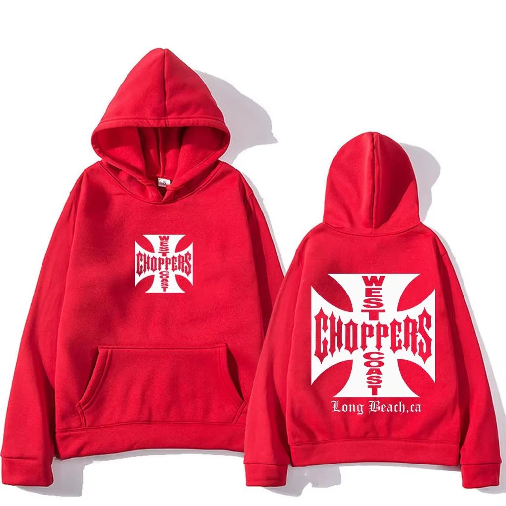 New Spring and Autumn Casual Men's West Coast Choppers Printing Hoodie Outdoor Jogging Fitness Men's Women's Long Sleeved Tops