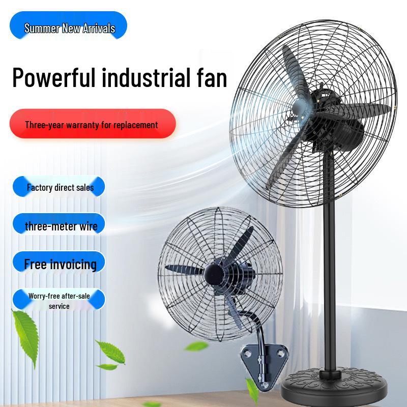 Industrial Floor & Wall-Mounted Fan - Large, Powerful Workshop Fan