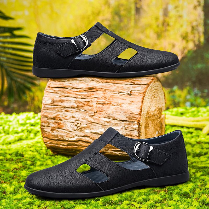 8284 Men'S Shoes Sandals Hollow Hole Shoes Summer Low-Top Feet Cowhide Surface Business Gentleman Bag Head Leather Shoes