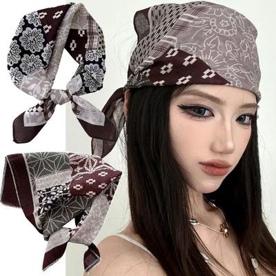 Neuer Kaschmir-Print Haarschal Retro Dünne Imitatseide Ins Quadrat Rockschal Mode Frühling Sommer Vielseitiges Tuch Kopftuch