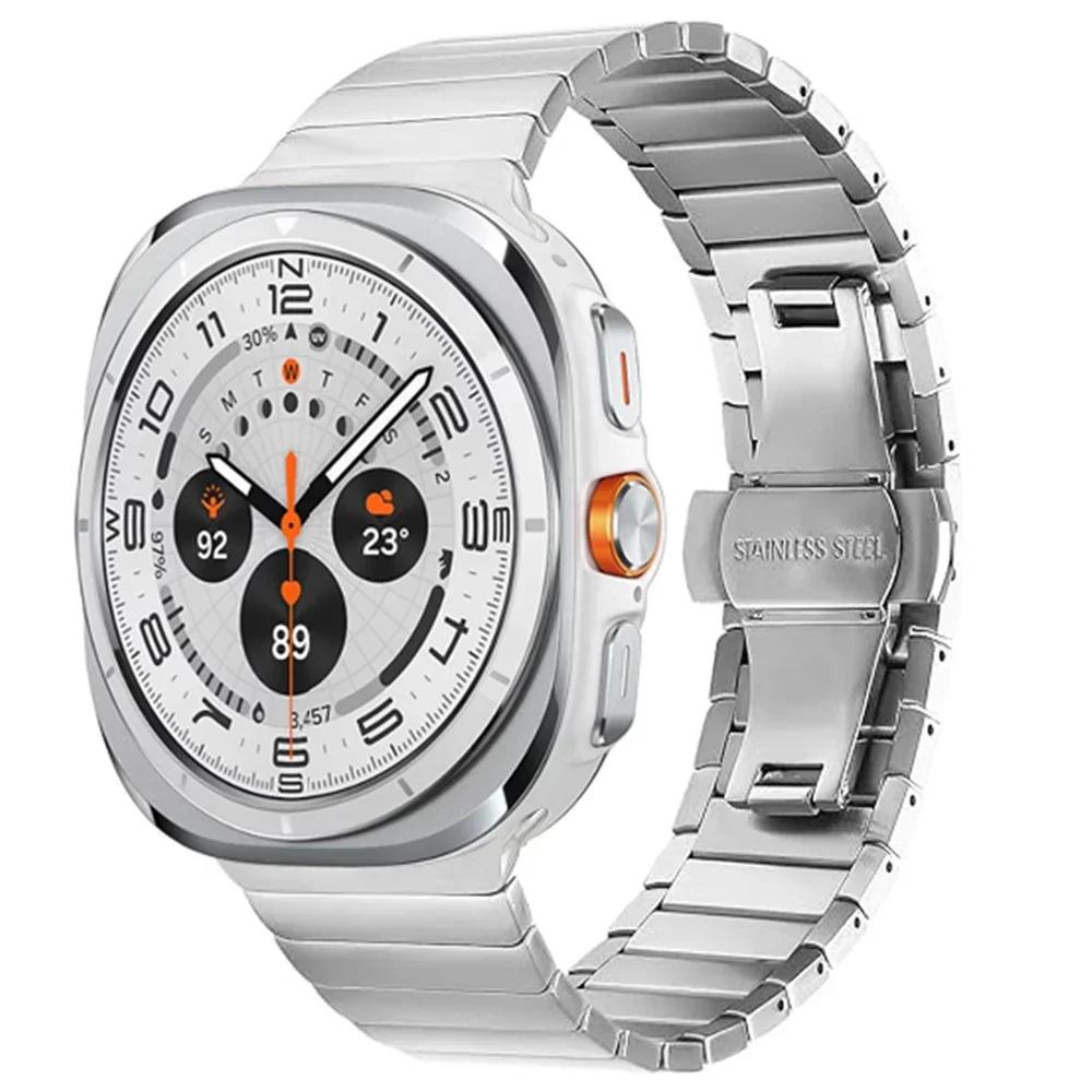 

No Gaps Titanium Band for Samsung Galaxy Ultra Watch 47mm Men Luxury Strap for SAMSUNG GALAXY ULTRA 47 Watchband Metal Bracelet Galaxy Ultra 47mm срібний