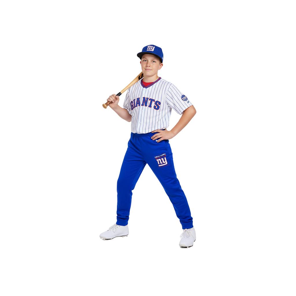 Nike X NFL New York Giants Simple Versatile Windproof Warm Elastic Waist Fleece Cuffed Long Sports Pants Kids Pants Blue 3Z1B7FDX7-NYG