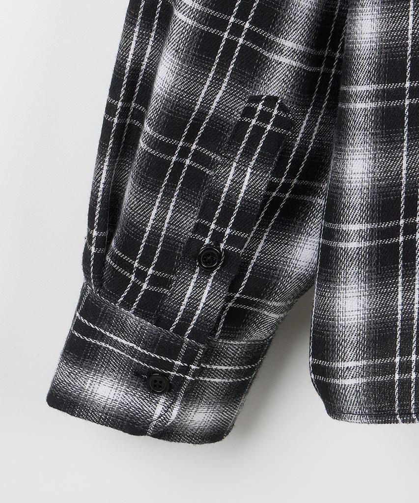 NODU Crop Check Shirt [Black]