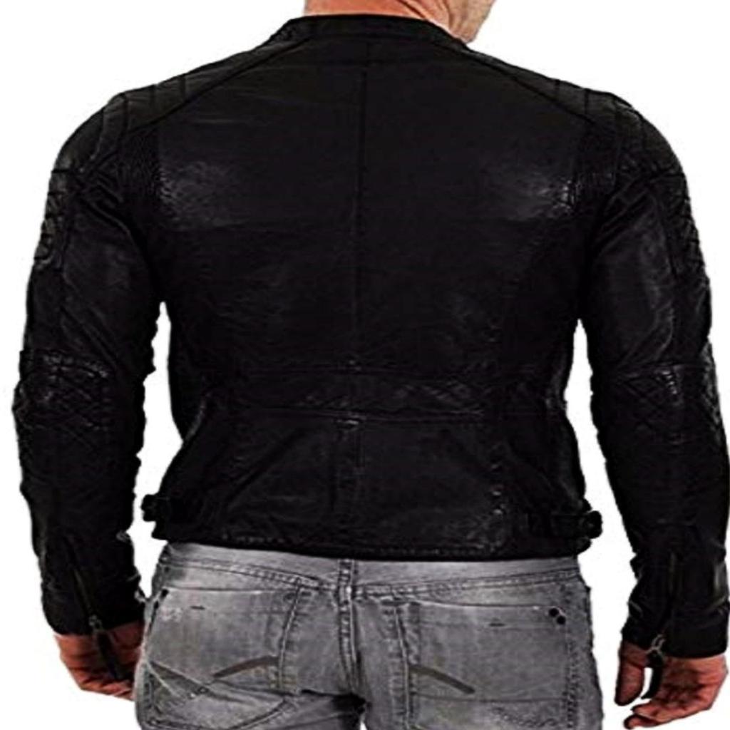NOORA Men's Real Leather Biker Jacket ST017