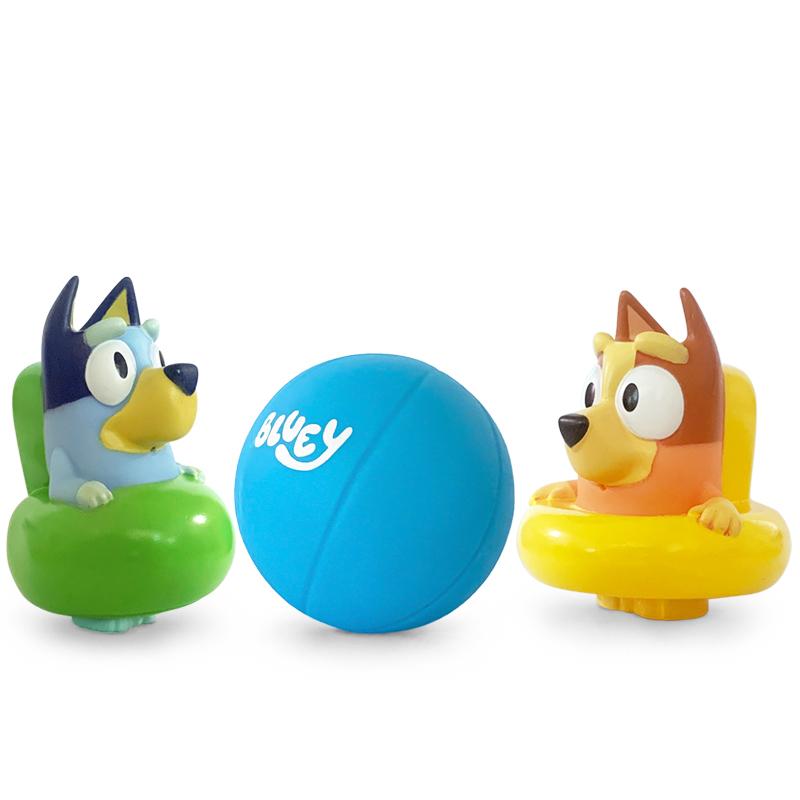 Bluey And Bingo Toys 3 Pcs/Set Anime Cartoon Figures Children Baby Bathing And Playing With Water Recreation Squirt Toy
