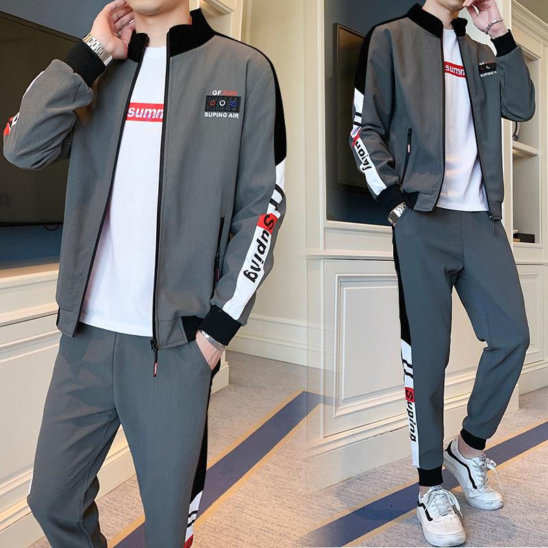 Men's Autumn Casual Workwear Jacket Sports Trousers Two-piece Suit