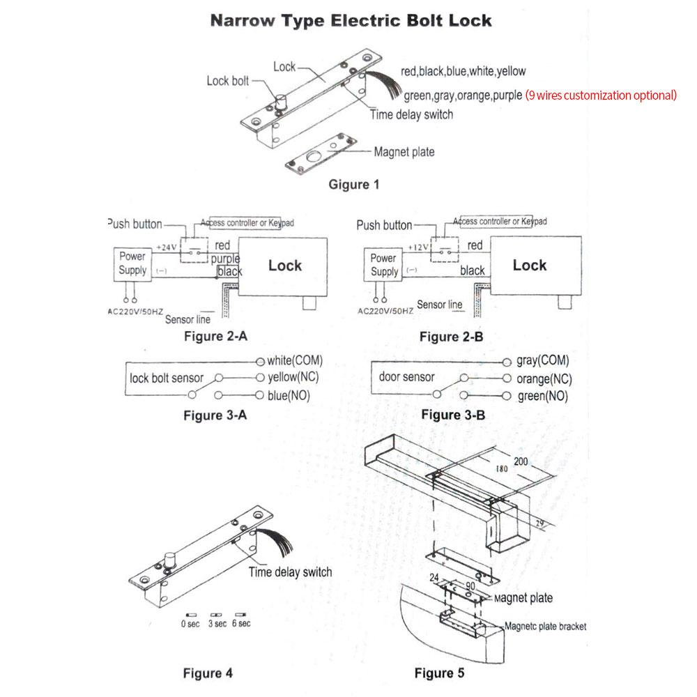 DC12V Electric Lock Magnetic NC/NO Output with Timer Mortise Door Lock Fail Safe fail Secure Bolt Mortise Door Lock