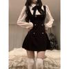 French Fake Two-piece Shirt Dress Women's Clothing Early Autumn New School Style Waist and Thin Skirt