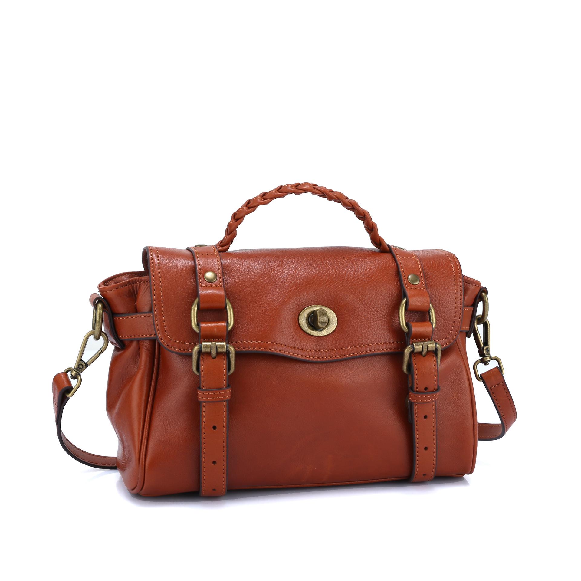 

Женская сумка через плечо из натуральной кожи в стиле ретро - модная европейская и американская сумка-мессенджер 25 x 10 x 16 cm коричневый