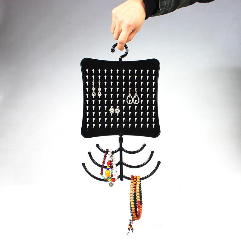 Rotating Jewelry Display Stand with Necklace and Earring Storage