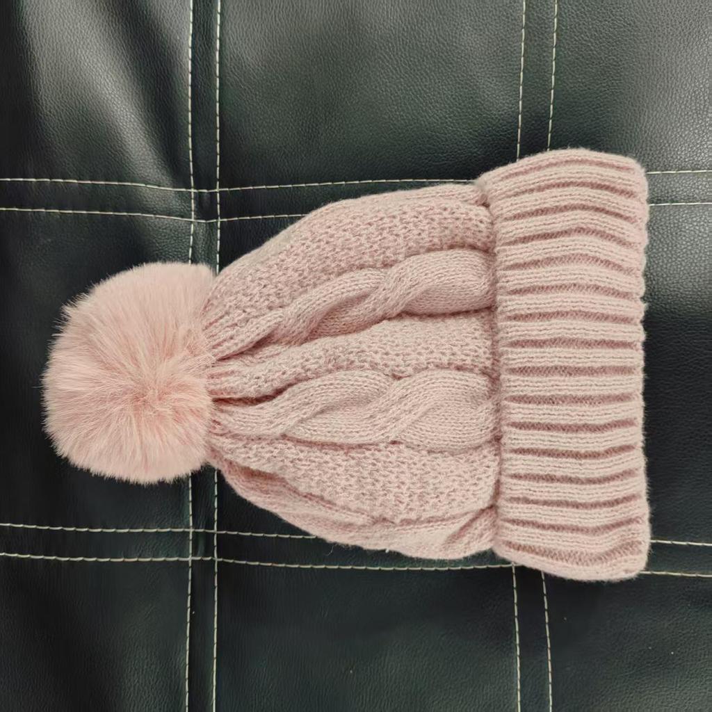 Children's Winter Wool Hat: Large Brim, Solid Color, Warm, Plus Velvet, European & American Style
