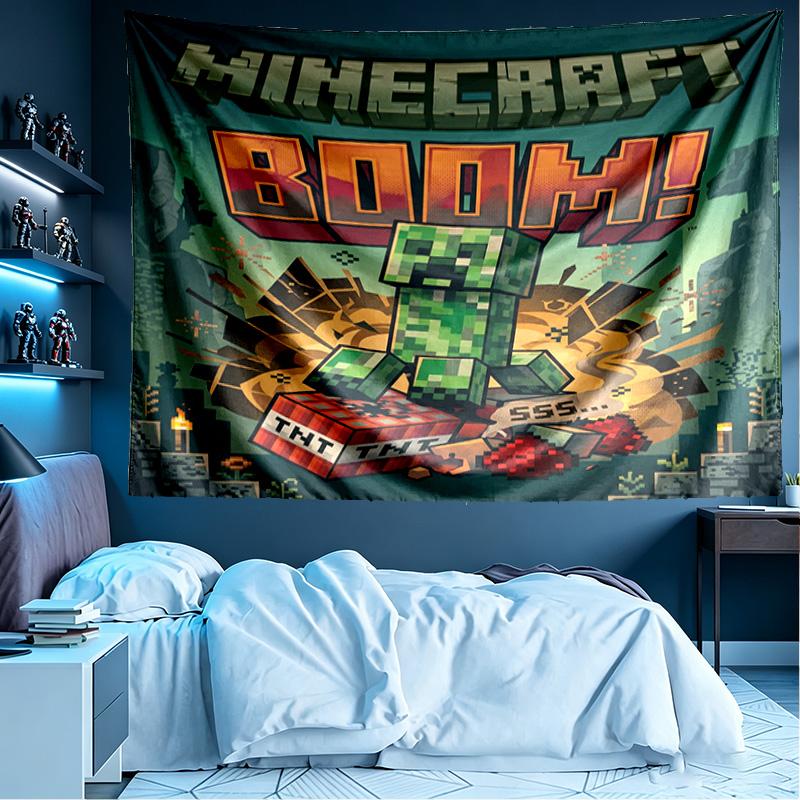 Minecraft1 (2) Print Tapestry, Lightweight Wall Hanging, for Bedroom, Dorm, Living Room, Home Art Decor, Birthday Christmas Gift for Friends