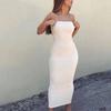 Women Boat Neck Pencil Dress Solid Color Sleeveless Neck Pencil Dress Solid Summer Dress