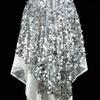 1yards 5+18mm Silver Shiny Beaded Fabric for DIY Sewing Stage & Costume Dress Background Clothing Supplies Handmade DIY Etc.