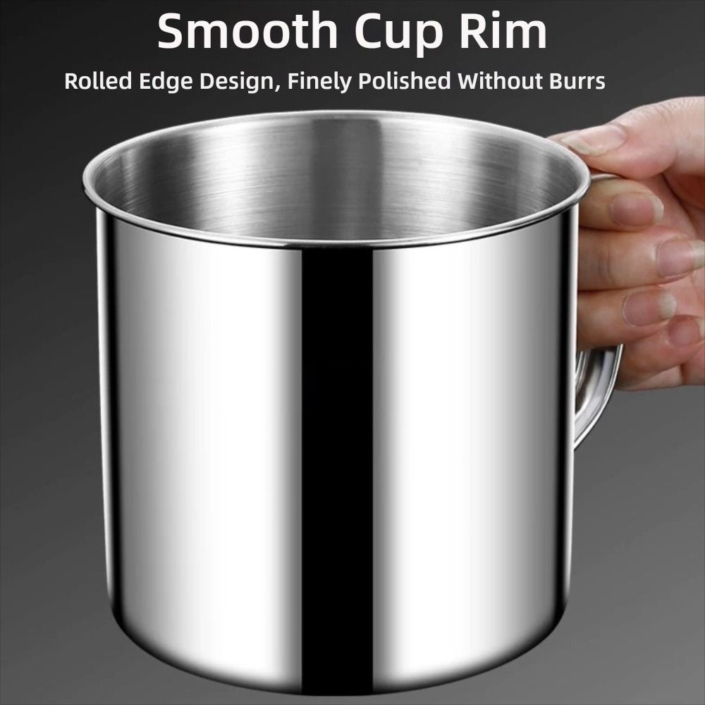 New 304 Stainless Steel Stainless Steel Cup With Lid 200-1600ML Travel Mug Handle Design Metal Coffee Mug Camping