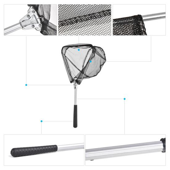 Triangle Mini Folding Aluminium Alloy Fishing Dip Net Practical Fish Accessory