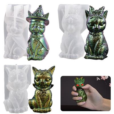 Stampo per gatti diavolo Resistente al calore Facile sformatura Design 3D Gel di silice fai-da-te Demone Pirata Gatto