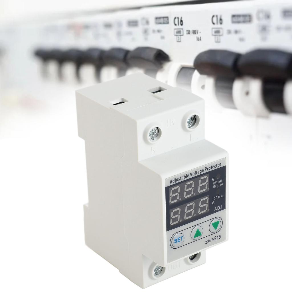 Current Protective Device Rated Voltage 230VAC 50/60Hz Single Phase Adjustable Over Voltage Under Voltage Current Protector