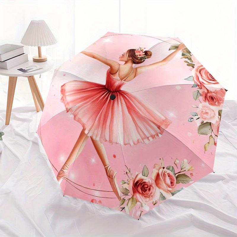 1pc BallerinaFloral Themed High-quality Umbrella,Automatic Opening and Closing Umbrella,Multi-functional Umbrella G0811048
