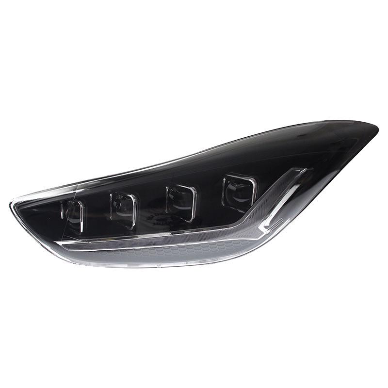 Hyundai Elantra 2012-2017 LED Headlight Assembly with Daytime Running Light, Devil Eye, Sequential Turn Signal