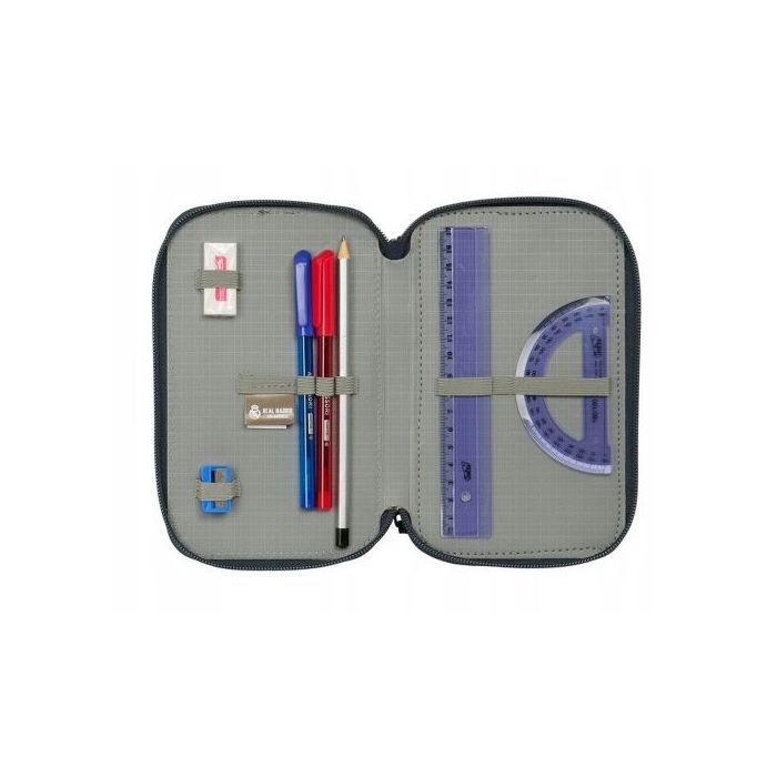 Pencil Case - REAL MADRID - Triple Filled - 37 Pieces - Navy Blue - Synthetic