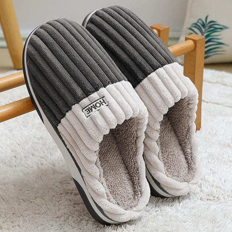 Fashion New Big Size 48 49 Men Home Slippers Winter Warm Slipper Couples Comfort Furry Shoes Casual Shoes Indoor Thick Plush Slides