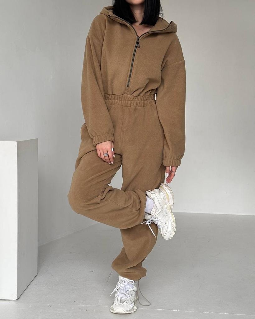 Tuta lunga alla moda da donna per primavera e autunno, stile europeo e americano, set di tute casual da donna con elastico in vita, semi-aperta
