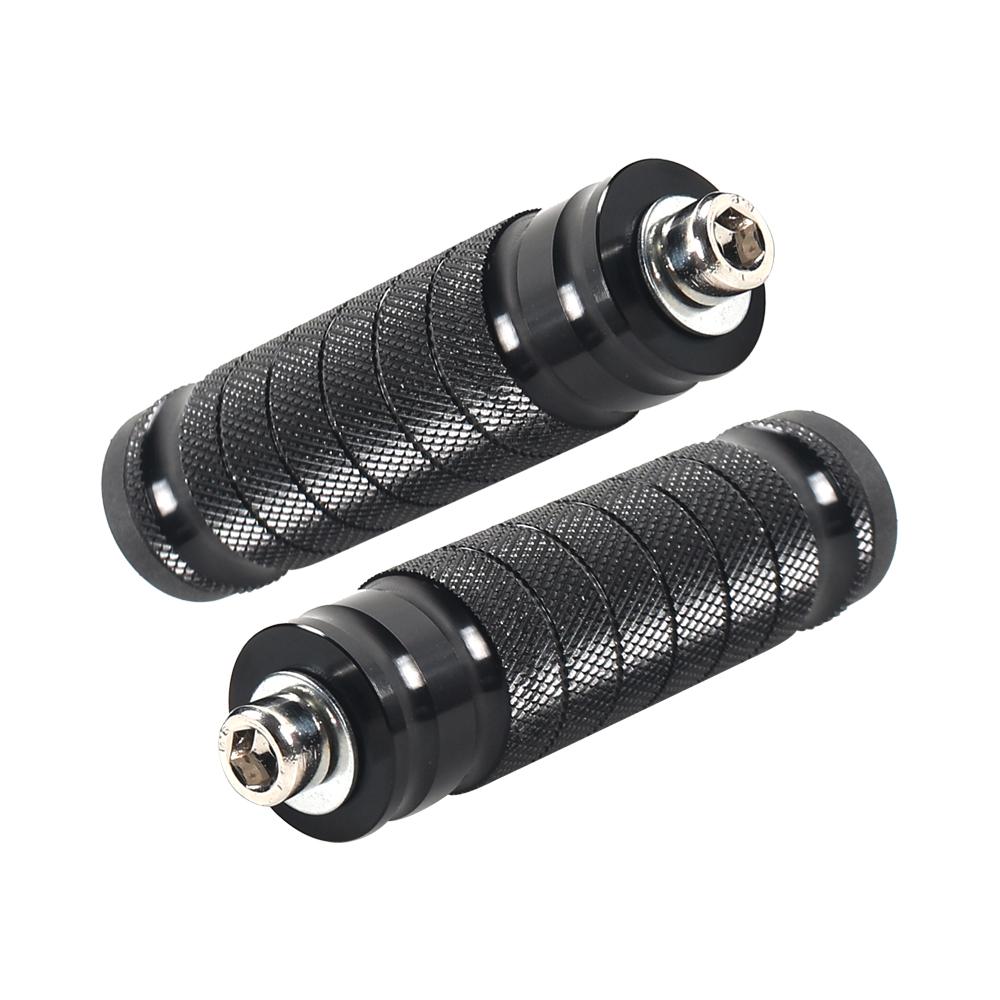 2pcs Black Aluminum Universal Motorcycle Rearset Footrests Foot Rest Pegs Rear Seat Pedal Foot Rests Motorbike Rear Footpegs