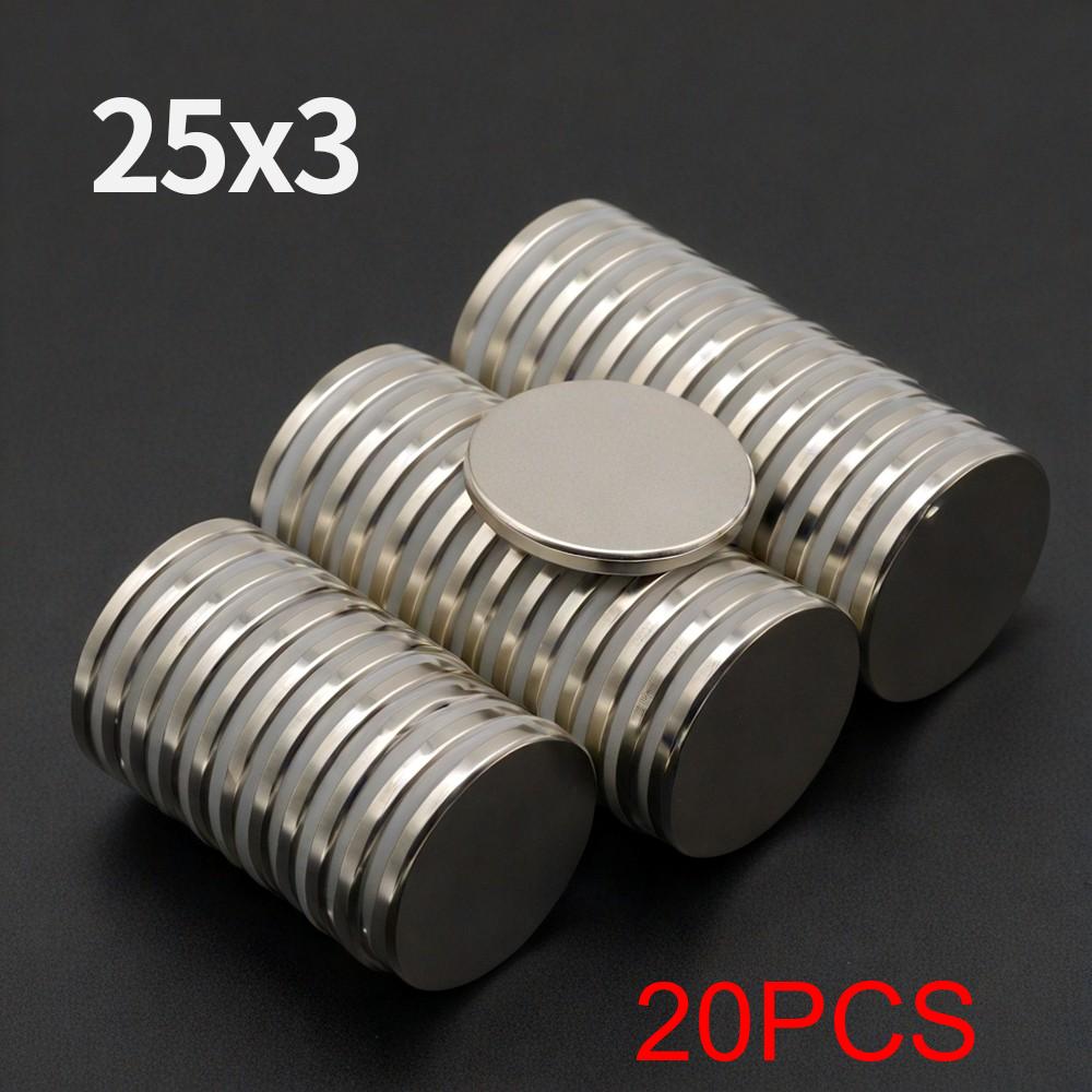 25x3mm Starker Neodym-Magnet N35 NdFeB Permanentmagnetischer Magnete Runde Superstarke Kühlschrankmagnete DIY