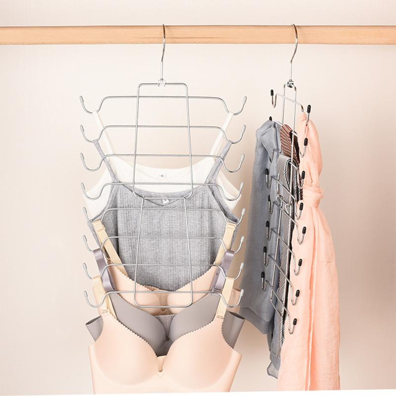 1pc-Clothes Hanger Multi-Layer Underwear Folding Hanger Sling Bra Storage Trouser Racks Do Not Leave Traces Of Multi-Funct