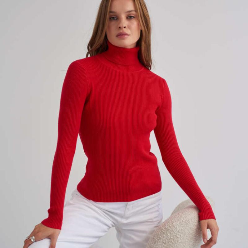 

Осень Новая База Длинный Рукав Вязаный Свитер Женская Зимняя Одежда Однотонные Модные Водолазки Свитера Женские Повседневные Теплые Пуловеры Трикотажные Топы 24663 One Size красный