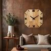 OctaROME 28cm Wooden Wall Clock – Octagonal Shape, Roman Numerals, Silent Quartz, Natural Wood Finish – Home & Office Decorative Wall Clock