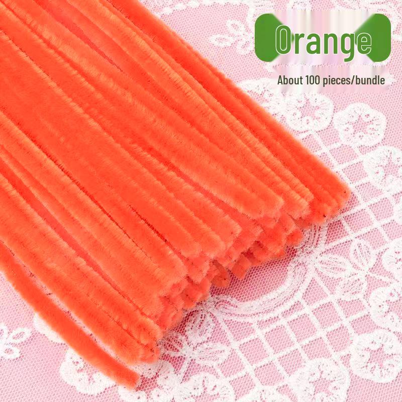 Thickened White Chenille Pipe Cleaners - Mixed Colors for DIY Bouquet Crafts