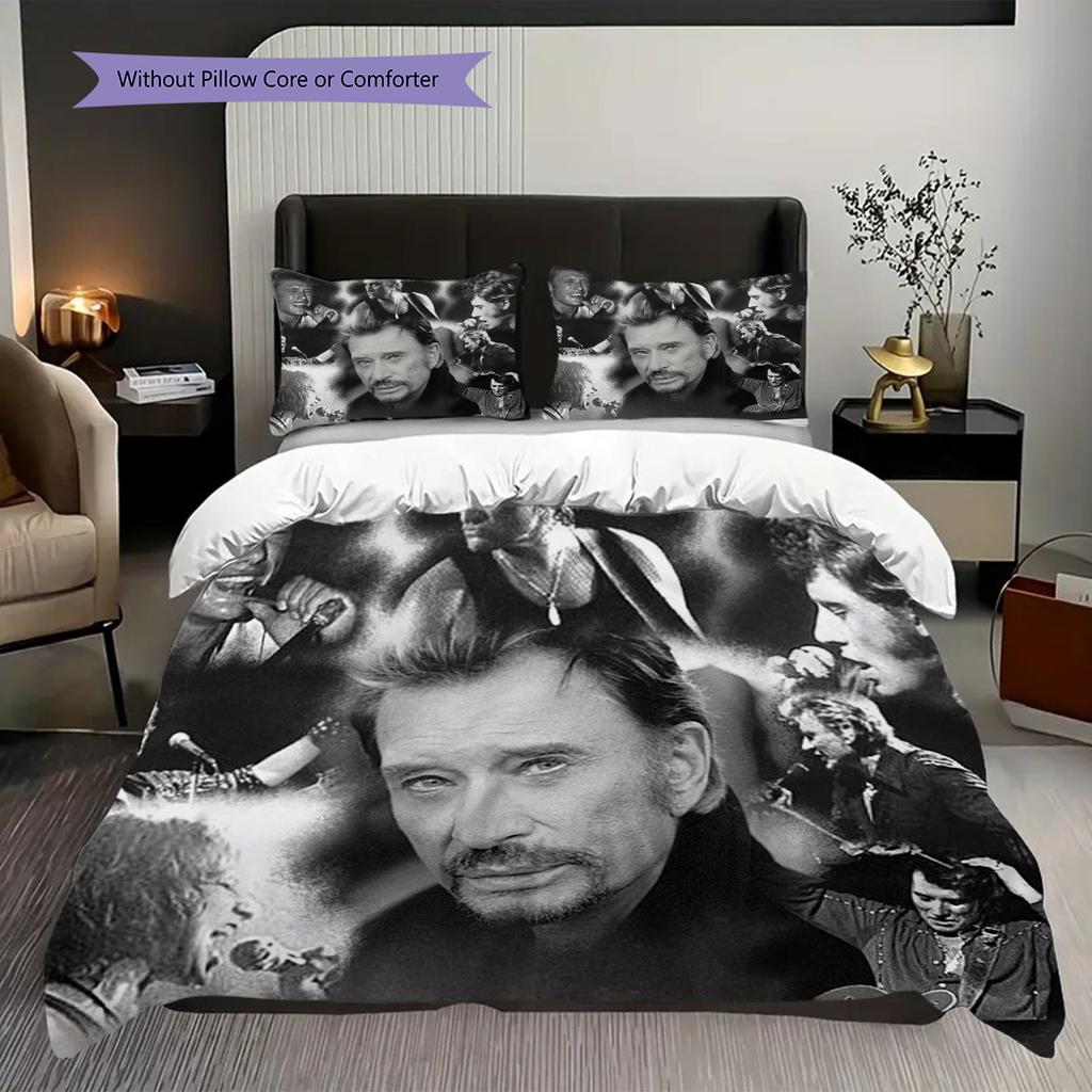Rocklegenden Collage Bettwäsche (1 Bettbezug + 2 Kissenbezüge, ohne Füllung) 2D Flaches Bettwäscheset Bettbezug und Kissenbezug Weich und bequem