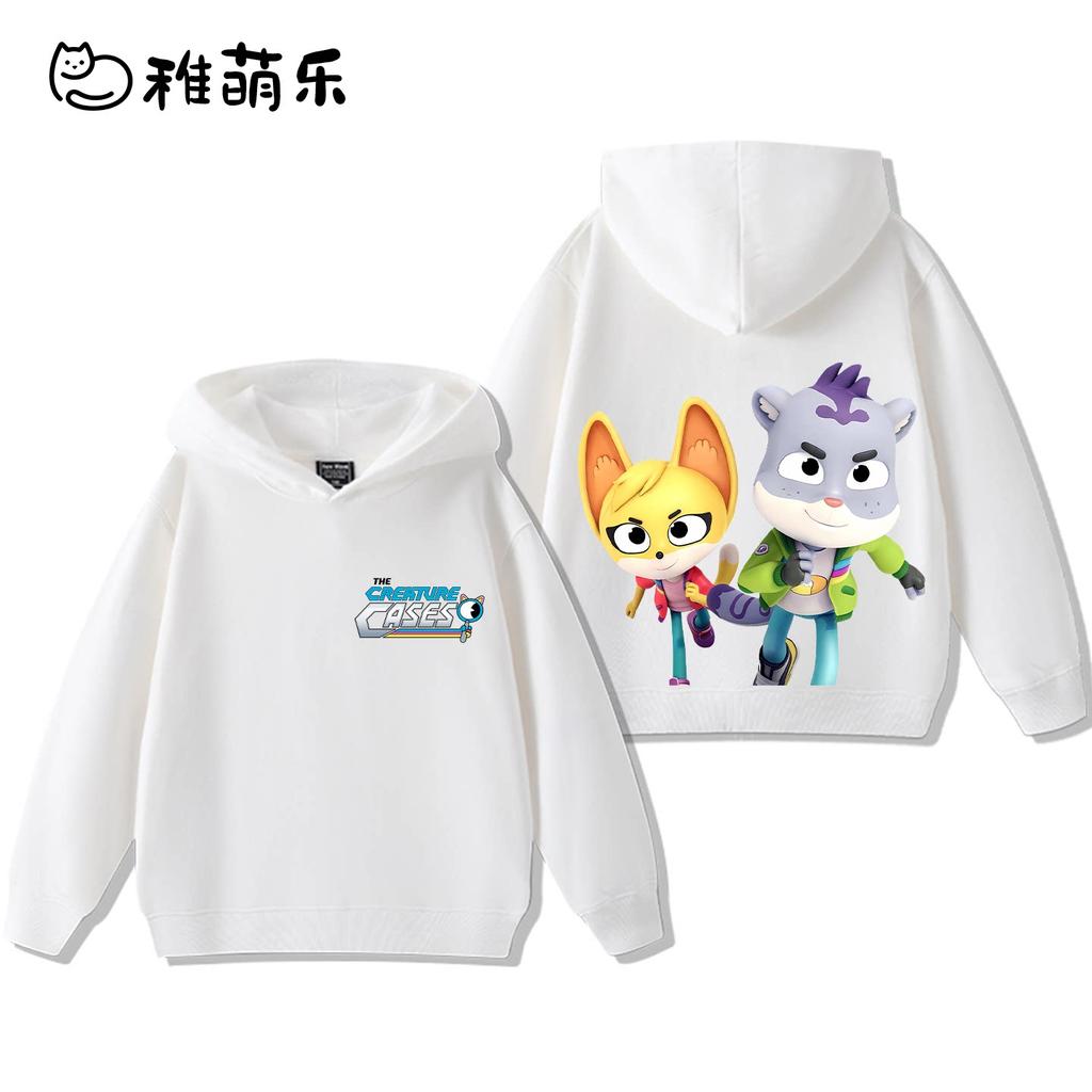 "Animal Detective Team" Themed Kids' Hoodie – Fun Cartoon Print, Cute & Versatile – Suitable for Boys & Girls (Autumn/Winter)