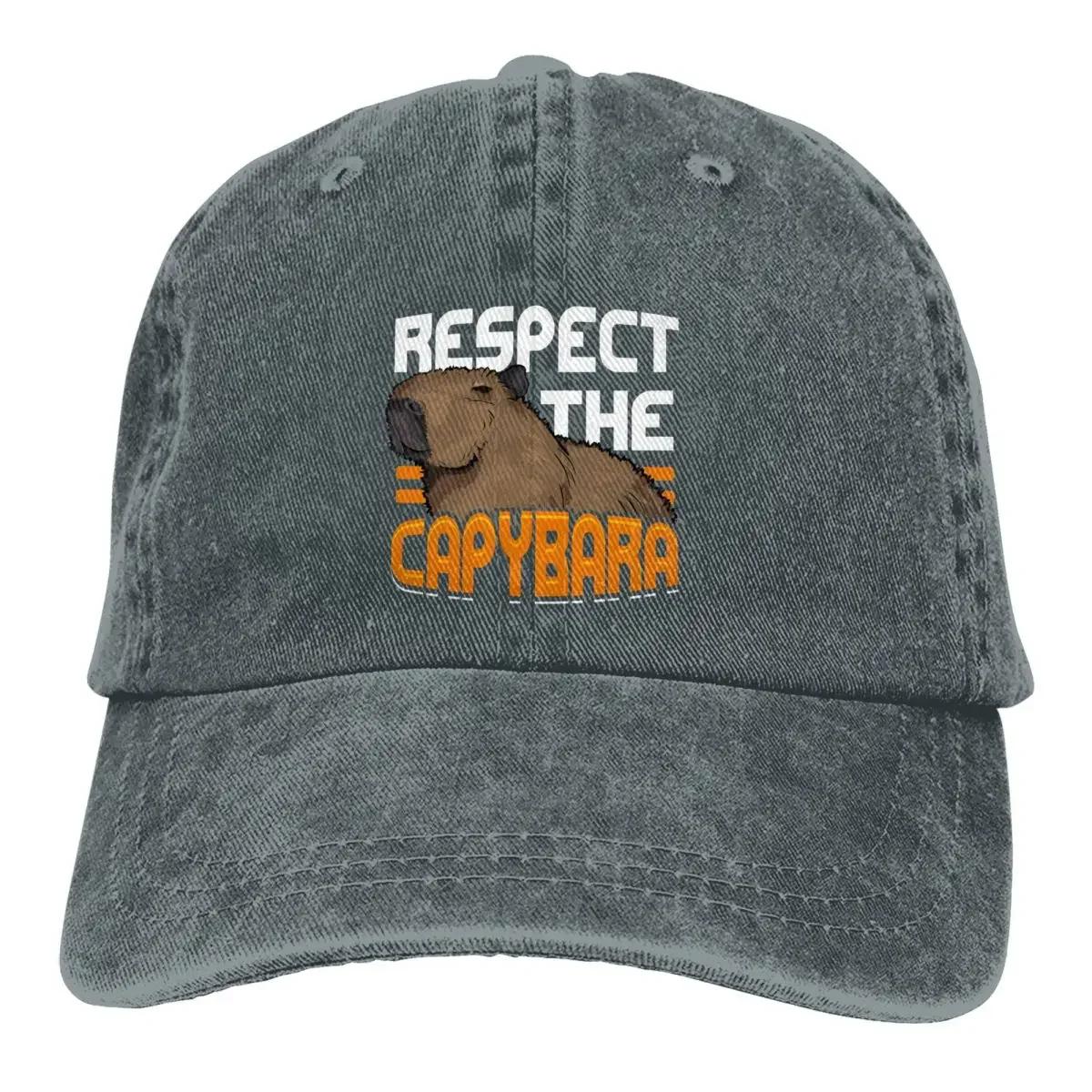 Pure Color Dad Hats Respect The Capybara Womens Hat Sun Visor Baseball Caps Capybara Animal Peaked Cap Adjustable& 8Y