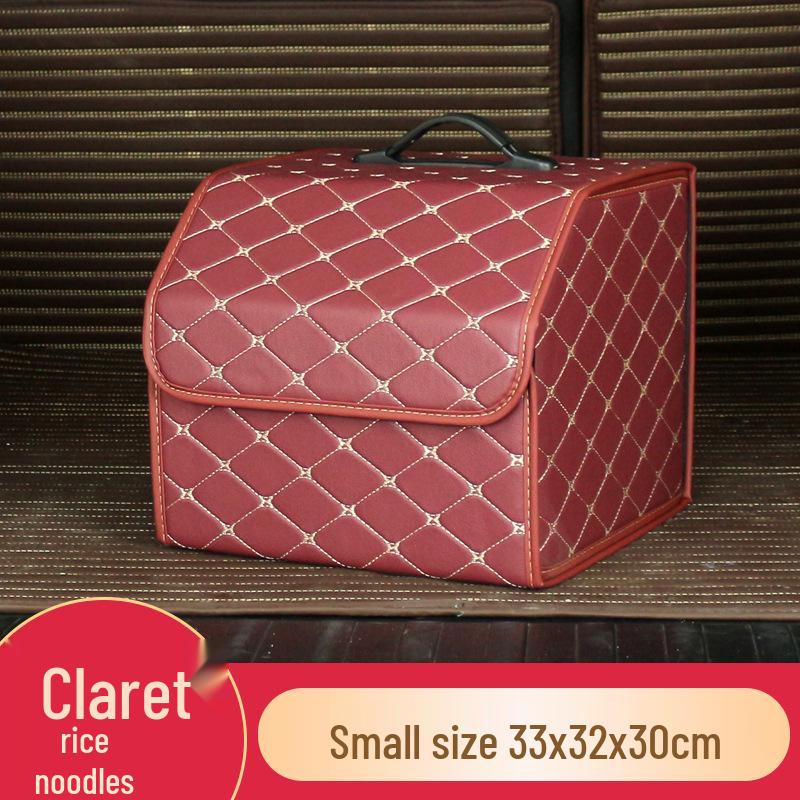 

Trunk Storage Box: Multifunctional Folding Car Organizer with Logo-Printed Leather