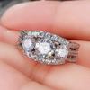 Modern Women's Wedding Rings with Brilliant Cubic Zirconia Luxury Proposal Engagement Bling Accessories New Zircon
