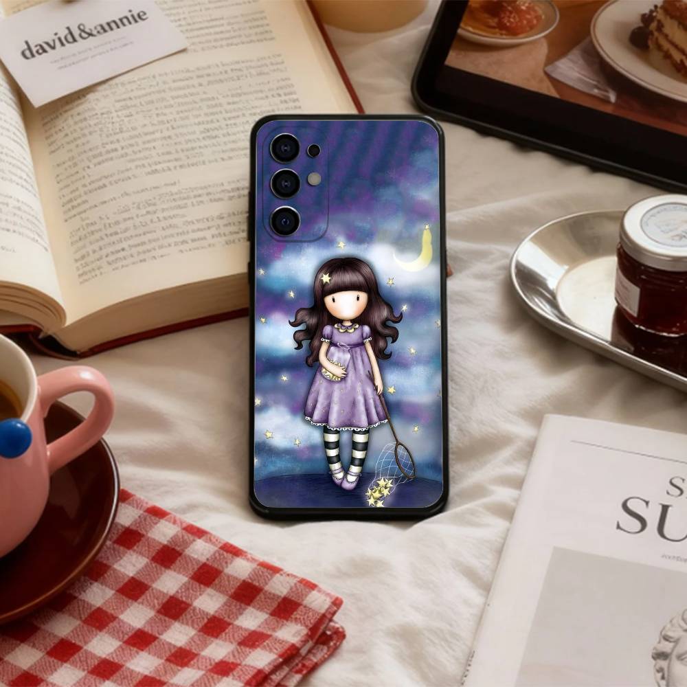Lovely S-Santoro G-Gorjuss Series Phone Case For Samsung S 25,24,23,22,30,21,10,9,Ultra,Plus,Lite,FE,4,5 G Soft Black Case