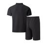 Men's Color Block Short-sleeved Cardigan and Pocket Shorts Set - Casual Summer Outfit