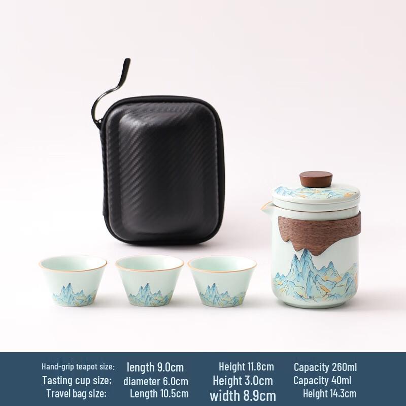 Qianli Jiangshan Portable Ceramic Travel Tea Set