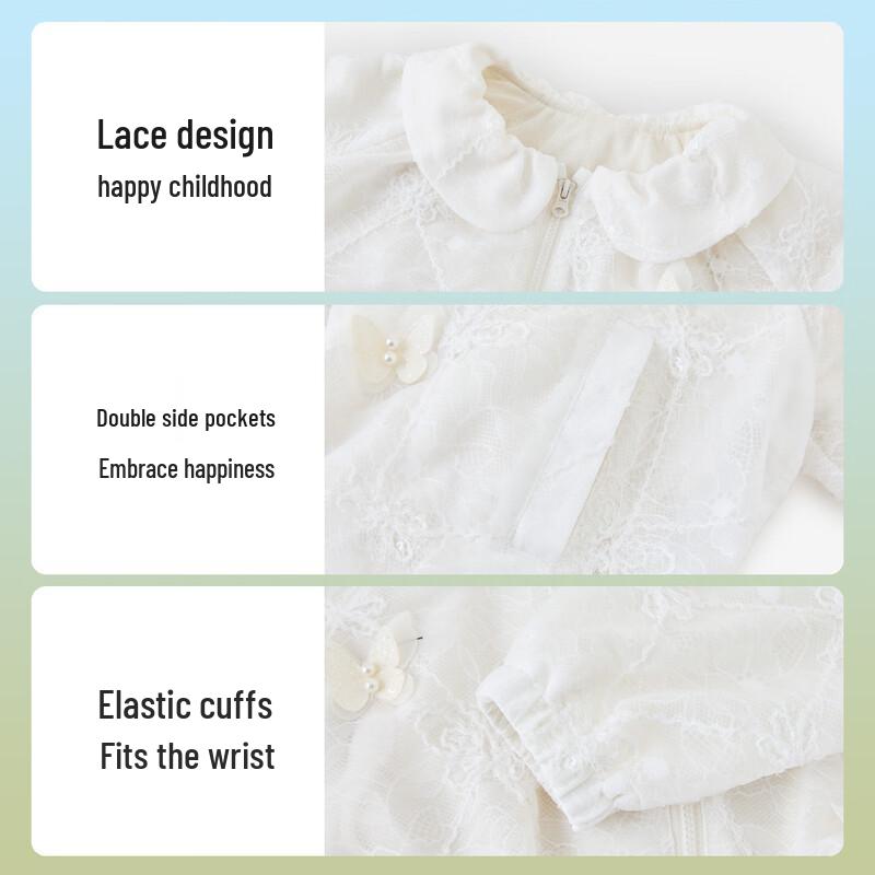 ASK JUNIOR Toddler Girls' Spring Embroidered Doll Collar Jacket