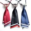 Korean-Style No-Tie JK Girl Uniform Brooch with Sailor Suit Stripes