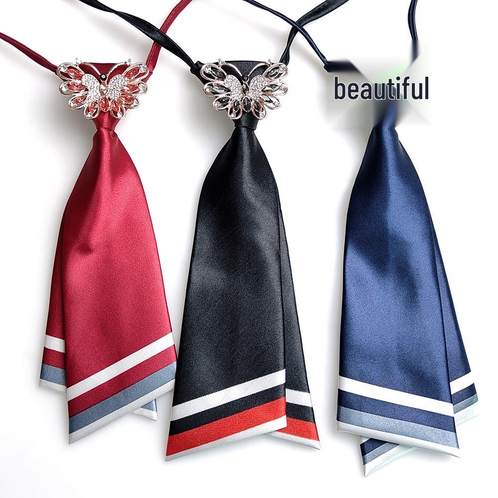Korean-Style No-Tie JK Girl Uniform Brooch with Sailor Suit Stripes